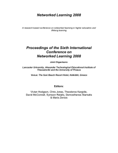 Networked Learning 2008 Proceedings of the Sixth International