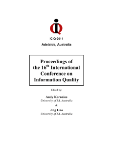 Proceedings of the 16th International Conference on Information