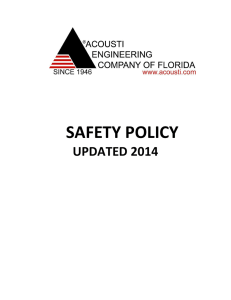 Acousti Safety Policy