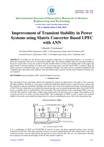 Improvement of Transient Stability in Power Systems using Matrix