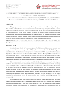 a novel direct power control method of matrix converter as upfc