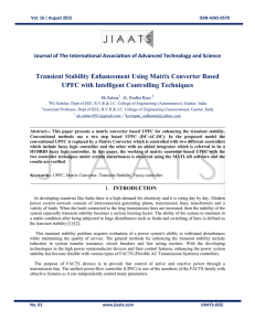 Transient Stability Enhancement Using Matrix Converter Based