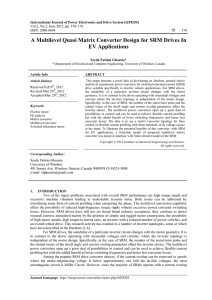 A Multilevel Quasi Matrix Converter Design for SRM Drives In