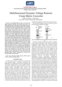 Multifunctional Dynamic Voltage Restorer Using Matrix Converter