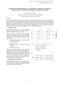 1 MATRIX CONVERTER FOR ISA 42 V POWERNET VEHICLE