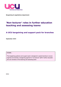 `Non-lecturer` roles in further education teaching and assessing teams