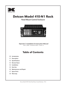 Model 410-N1 Control Enclosure Manual