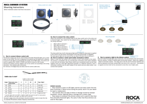 ROCA DIMMER SYSTEM Mounting Instructions