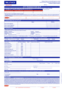 Form - Reliance Mutual Fund