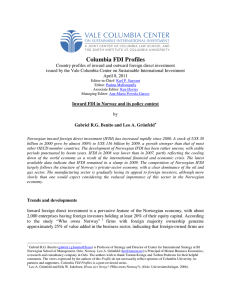 2011 – Inward FDI in Norway and its policy context by Gabriel R.G.