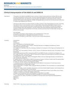 Clinical Interpretation of the WAIS-III and WMS-III