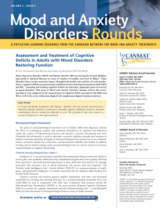 Assessment and Treatment of Cognitive Deficits in Adults with Mood