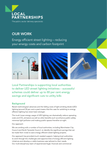 Our work: Energy efficient street lighting