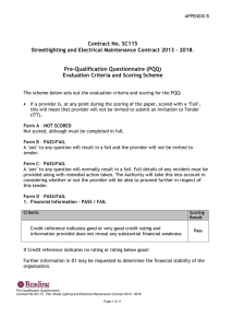 Contract No. SC115 Streetlighting and Electrical Maintenance