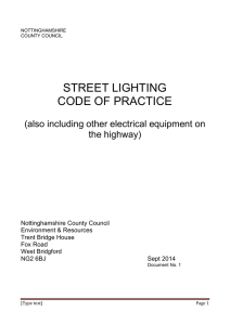 street lighting code of practice