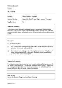 Street Lighting Contract , item 100. PDF 77 KB