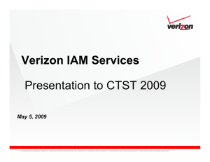 Verizon IAM Services Presentation to CTST 2009