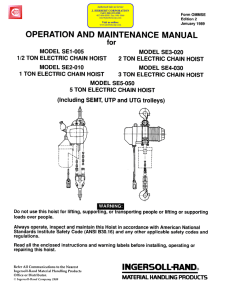 SE Electric Chain Hoist