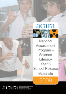National Assessment Program – Science Literacy Year 6 School