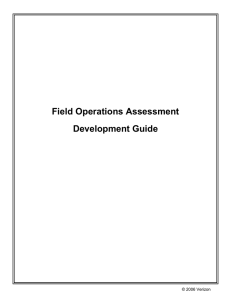 Field Operations Assessment Development Guide
