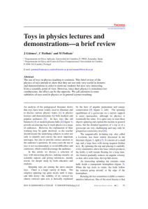 Toys in physics lectures and demonstrations---a brief