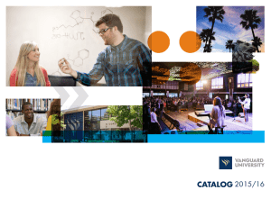 University Catalog - Vanguard University