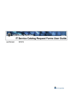 IT Service Catalog Request Forms User Guide