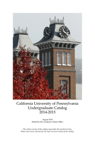 California University of Pennsylvania Undergraduate Catalog 2014
