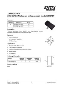 ZXMN2F30FH 20V SOT23 N-channel enhancement mode MOSFET