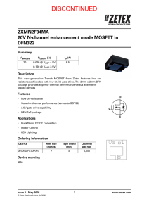 ZXMN2F34MA 20V N-channel enhancement mode MOSFET in