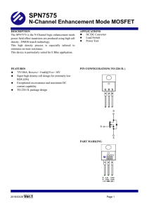 SPN7575 N-Channel Enhancement Mode MOSFET
