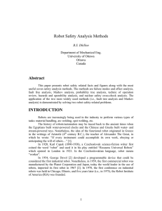 Robot Safety Analysis Methods