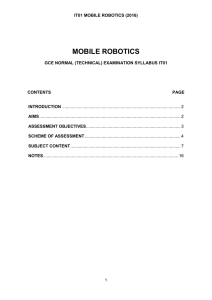 2016 IT01 Mobile Robotics Syllabus