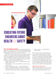 Educating FuturE EnginEErs about hEalth saFEty