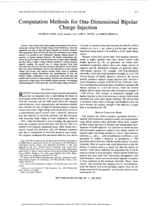 Computation methods for one-dimensional bipolar charge injection
