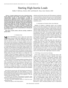 Starting high-inertia loads - Industry Applications, IEEE Transactions