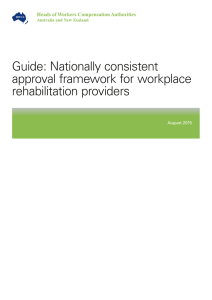 Nationally consistent approval framework for workplace
