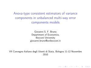 Anova-type consistent estimators of variance components in