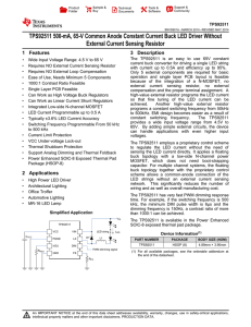 TPS92511 500-mA, 65-V Common Anode