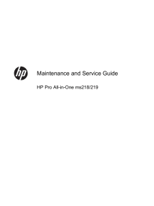 Maintenance and Service Guide