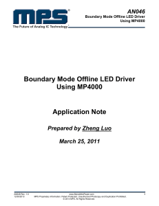 Boundary Mode Offline LED Driver Using MP4000 Application Note