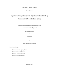 High Active Nitrogen Flux Growth of (Indium) Gallium Nitride by