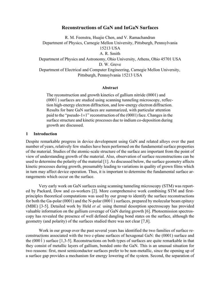 Reconstructions of GaN and InGaN Surfaces