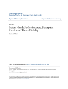 Indium Nitride Surface Structure, Desorption Kinetics and Thermal