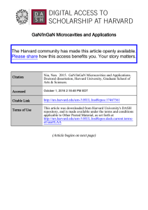 GaN/InGaN Microcavities and Applications The Harvard community