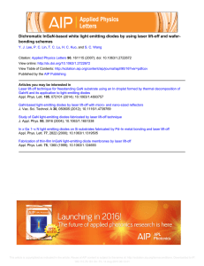 Dichromatic InGaN-based white light emitting diodes by using laser