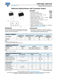 TCRT1000, TCRT1010 Reflective Optical Sensor with Transistor