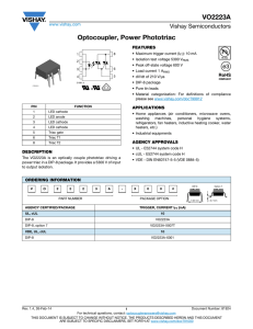 VO2223A Optocoupler, Power Phototriac