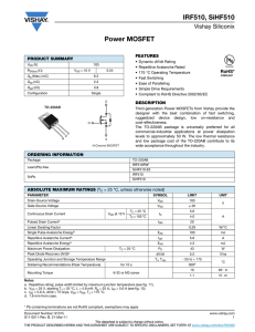 Power MOSFET IRF510, SiHF510