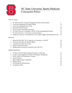 NC State University Sports Medicine Concussion Policy
